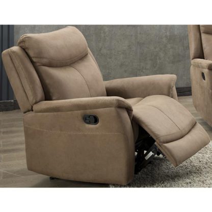 An Image of Arizona Fabric Electric Recliner Armchair In Caramel