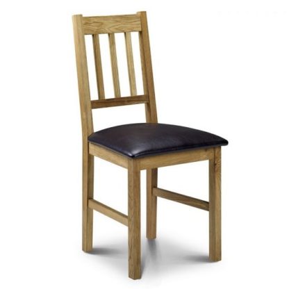 An Image of Coxmoor Dining Chair In Oiled Oak Finish With Brown Seat