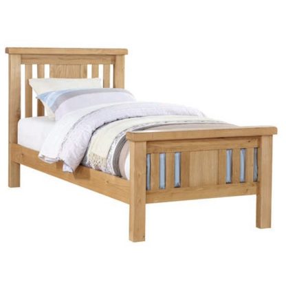 An Image of Heaton Wooden Single Bed In Oak