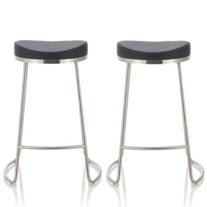 efe6c20911a23a84080239e04a44cb1ce8cab230042a292380f9e7b27116469a.jpg An Image of Seraphina Bar Stool In Black Faux Leather In A Pair