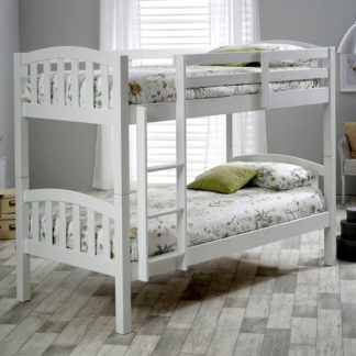 An Image of Rowley Wooden Bunk Bed In White Pine