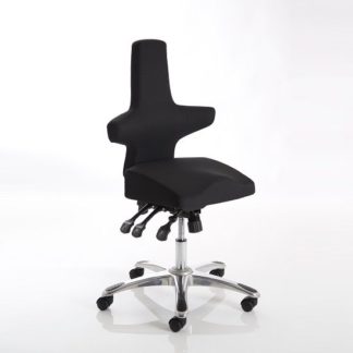 An Image of Stacy Home Office Chair In Black With Chrome Base