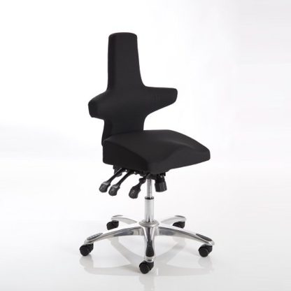 f0762842957277e71fd69f54f6d6f73d8156bfa119956b45638713e8810c0201.jpg An Image of Stacy Home Office Chair In Black With Chrome Base