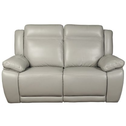 f0c9fbba25b034d3be3dc5a584cea8c730fbc558ad64e61a45fc26892b23ca32.jpg An Image of Baxter Recliner 2 Seater Sofa In Light Grey Leather Air Fabric