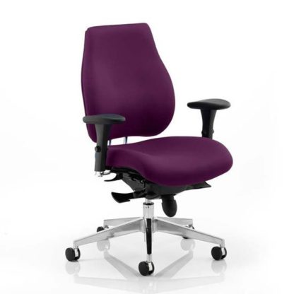 f1618ef0ccb84bf84fef4b6c0f562583cb0bb74f184a16c628a63f039f41aba9.jpg An Image of Chiro Plus Office Chair In Tansy Purple With Arms