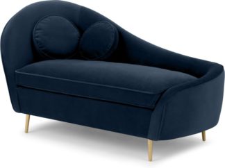 An Image of Kooper Right Hand Facing Chaise Longue, Sapphire Blue Velvet