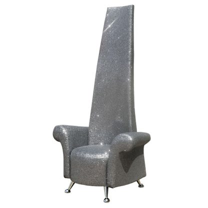 An Image of Ergo Potenza Chair In Silver Black Glitter Fabric
