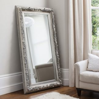 An Image of Eclipse Leaner Floor Mirror Rectangular In Silver
