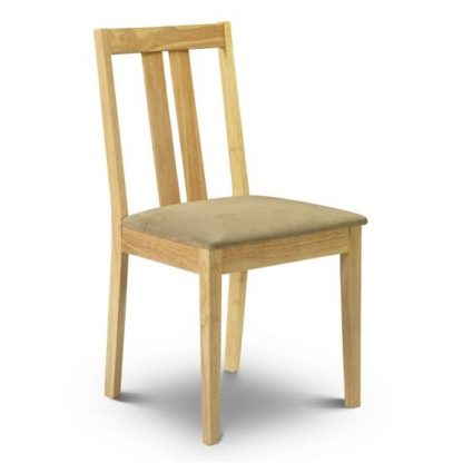 An Image of Kassia Ivory Faux Suede Dining Chair In Natural Lacquered