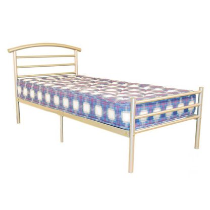 An Image of Brenington Metal Double Bed In Silver