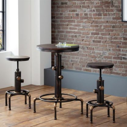 f2cbf1bdc075f943f706beb2058f76722818a429155859b8908e28889ca8a534.jpg An Image of Rockport Pipework Bar Set In Brushed Copper And Rustic Elm