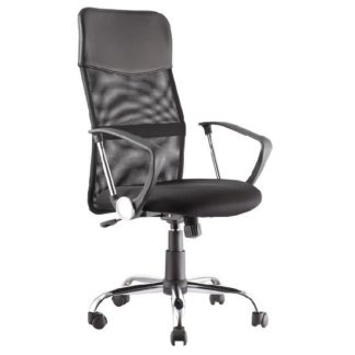 An Image of Benzine Home Office Chair In Black Mesh