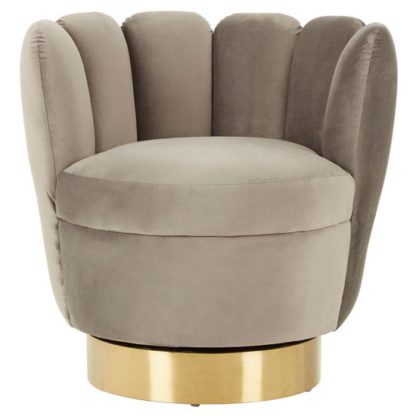 An Image of Bealie Velvet Bedroom Chair In Grey