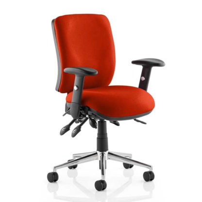 An Image of Chiro Medium Back Office Chair In Tabasco Red With Arms
