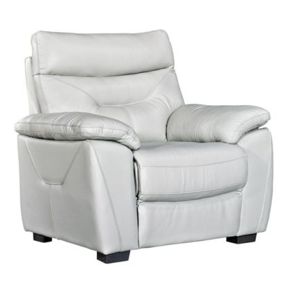 An Image of Tiana Contemporary Armchair In Putty Faux Leather