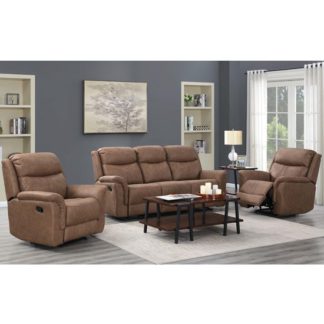 An Image of Proxima 3 Seater Sofa And 2 Armchairs Suite In Dark Taupe