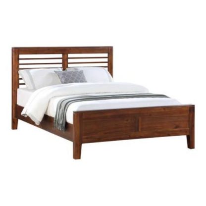 f46b0d9763e0860c7b1ededbeffb9b05b0c0f9e4265b462d09ab9c89220ab2d1.jpg An Image of Trimble Wooden Double Size Bed In Rich Acacia Finish