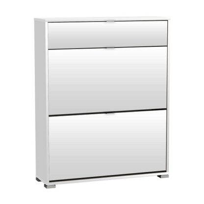 An Image of Dylan Wooden Shoe Cabinet In Pearl White