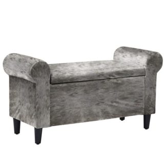 An Image of Highgrove Storage Ottoman In Silver
