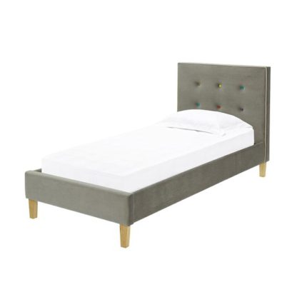 f4aafadb562932c66f8bea35c538902a22ae8cfc564c2b619dede95f9a57da31.jpg An Image of Camden Single Fabric Bed In Grey
