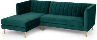 An Image of Amicie Left Hand Facing Chaise End Corner Sofa, Seafoam Blue Velvet