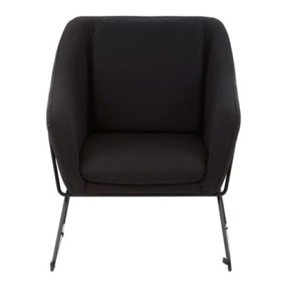 An Image of Porrima Black Chair With Stainless Steel Legs