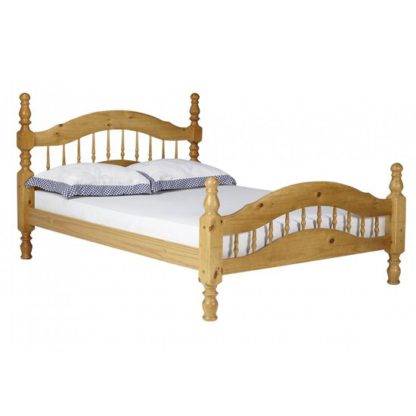 An Image of Padova Pine Wooden 4 Foot Bed In Oak