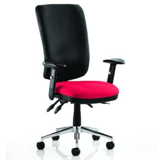 An Image of Chiro High Black Back Office Chair In Bergamot Cherry With Arms