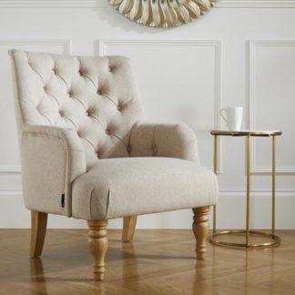 An Image of Padstow Fabric Lounge Chaise Armchair In Wheat