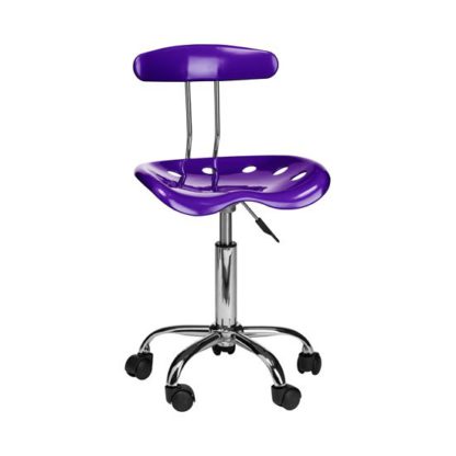 An Image of Hanoi Office Chair In Purple ABS With Chrome Base And 5 Wheels