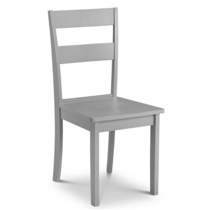 An Image of Devanna Wooden Dining Chair In Grey Lacquer Finish