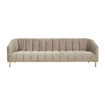 f877b178a2d3fc573204032bca0d5fc34021e880c8f04f3a22298b4c15daaeab.jpg An Image of Balles Velvet 3 Seater Sofa In Grey