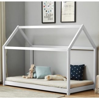 An Image of Bellerby Wooden Single House Bed In White