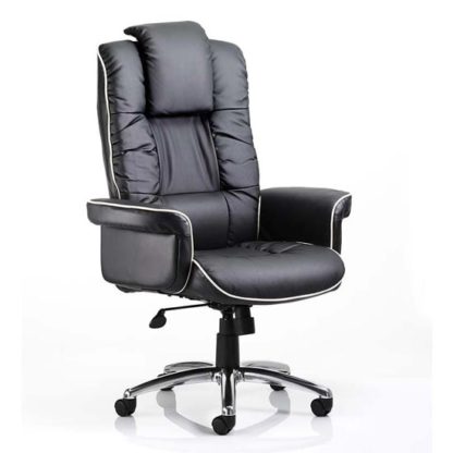f95851c776039c3a9b303ee29e441453c06302877d0ed2dbfd64d3265a1f5c6e.jpg An Image of Chelsea Leather Executive Office Chair In Black With Arms
