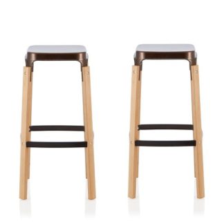 An Image of Hoker 76cm Bar Stools In Antique Bronze In A Pair