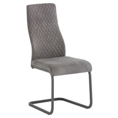 An Image of Palermo Fabric Dining Chair In Light Grey