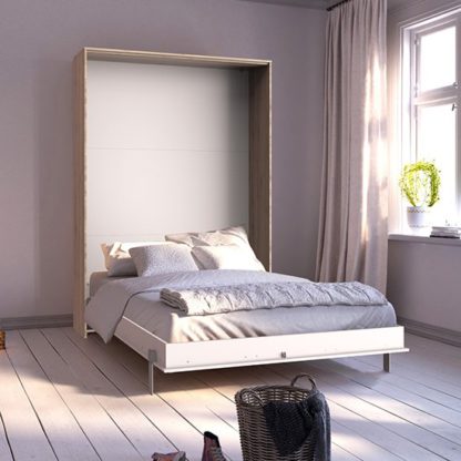 An Image of Juist Wooden Vertical Foldaway King Size Bed In San Remo Oak