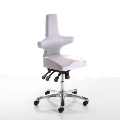 An Image of Stacy Home Office Chair In Ivory With Chrome Base