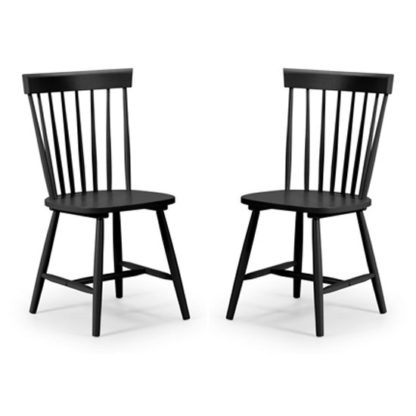 An Image of Torino Black Lacquer Dining Chairs In Pair