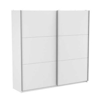 An Image of Selsey Sliding Wardrobe Extra Large In Matt White With 2 Doors