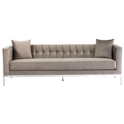 fabe38f297f53ec6849eb7a3f8eb7116d82a637cbf34f9eaada2586bd0f8fedf.jpg An Image of Minchir Velvet 3 Seater Sofa In Grey