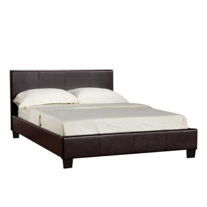 An Image of Prado Plus Hydraulic Double Bed In Brown