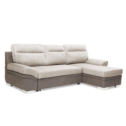 fad81b9688d331305945efd527f23ac14edba30e50008adc89f425a1a4bbeb54.jpg An Image of Jessica Linen Fabric 2 Seater Chaise Sofa In Grey
