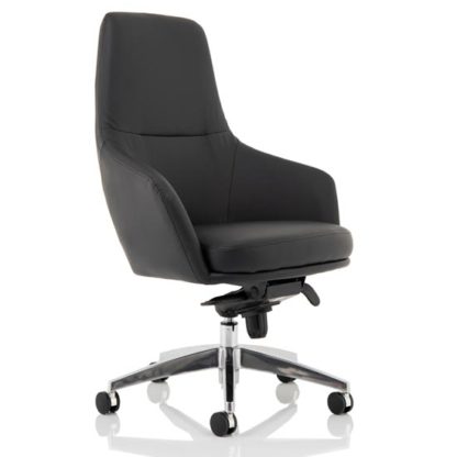 fafcf9d8b790776fc29bd5f8e7ea8c803f97d86c3fd1785ad90b9aa105c36570.jpg An Image of Fenton Leather Medium Back Office Chair In Black