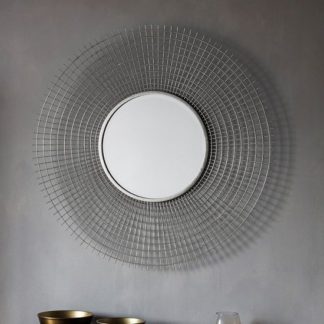An Image of Antila Modern Wall Mirror Round In Silver