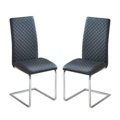 fb59405f56d21cae0519dad5022cb5d25e4faba81e2580d5d59fd818c6db2eaf.jpg An Image of Ronn Dining Chair In Black Faux Leather In A Pair