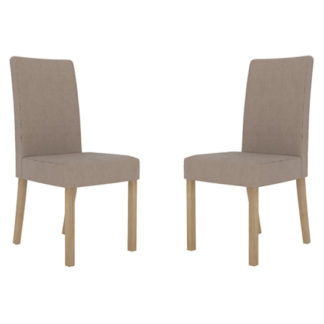 An Image of Melodie Beige Dining Chairs In Pair