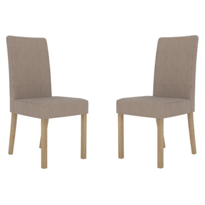 An Image of Melodie Beige Dining Chairs In Pair