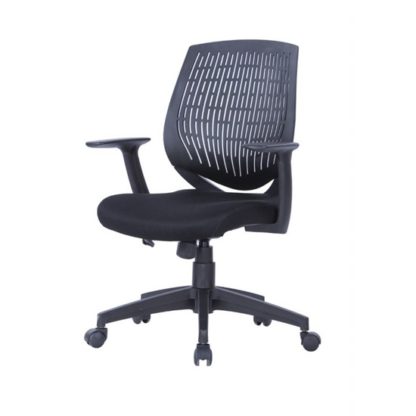 An Image of Lemaire Office Chair In Black Finish With Plastic Backrest