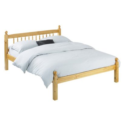 An Image of Pamela Wooden Small Double Bed In Pine